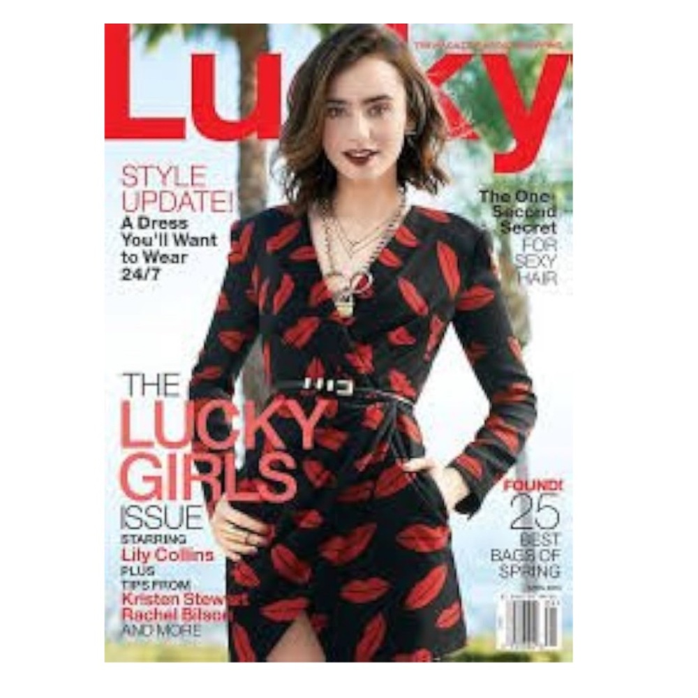 Lucky Magazine Lily Collins April 2014 Cover